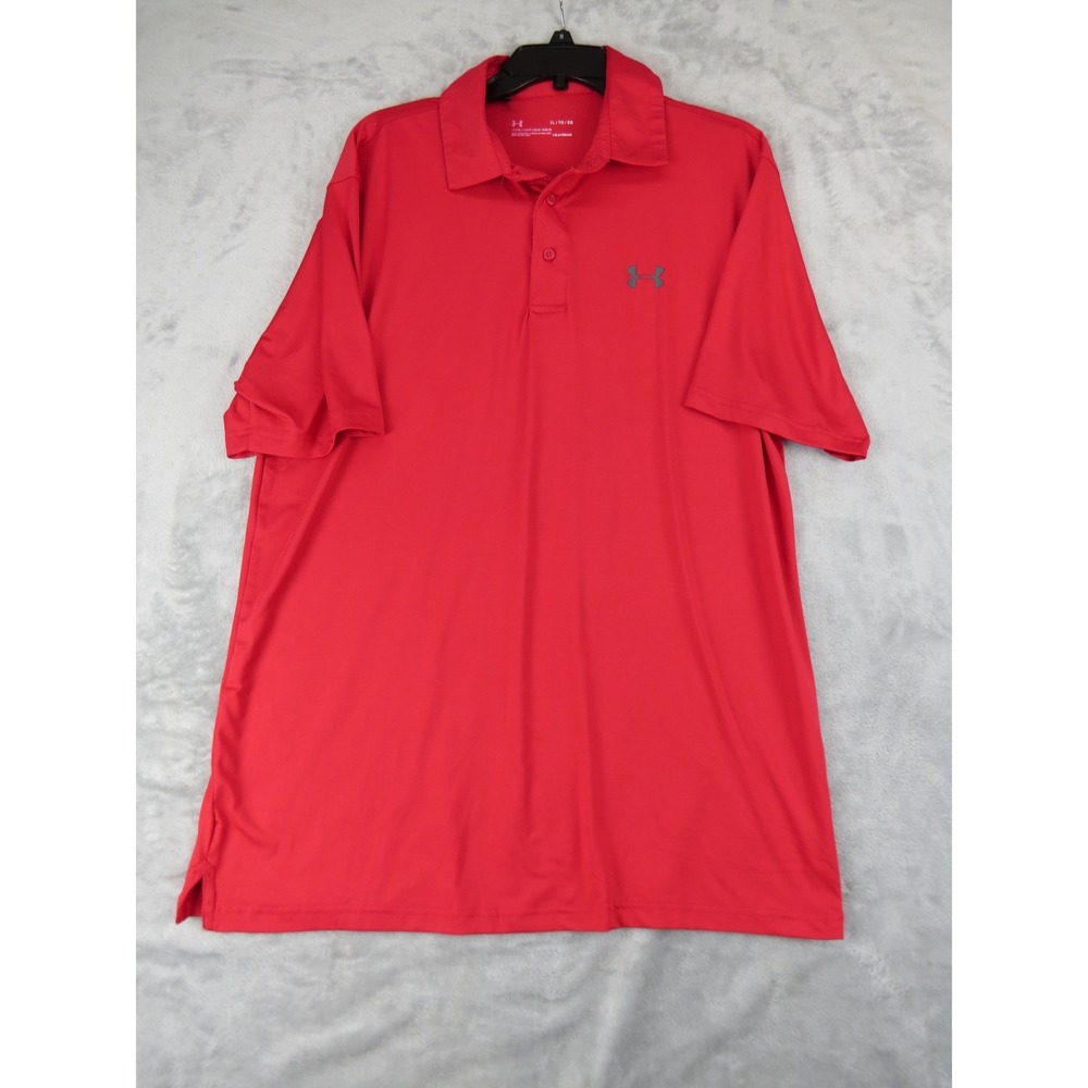 Under Armour HeatGear Red Polo XL Loose Golf Athletic Performance